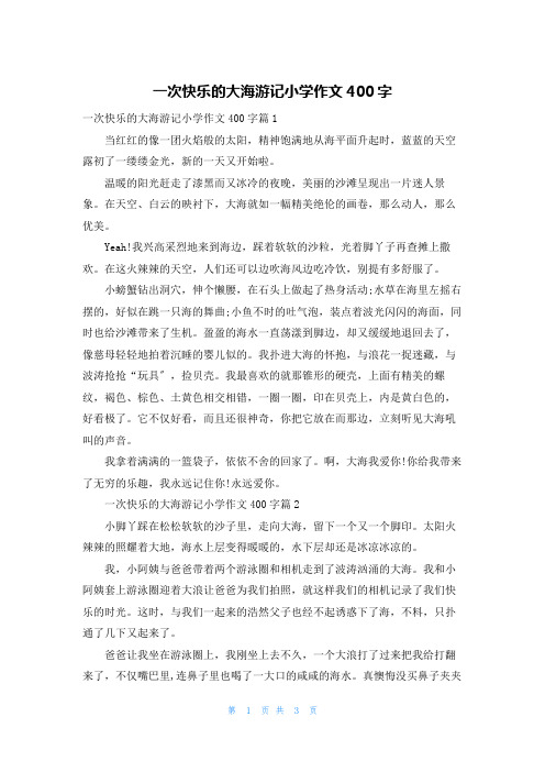 一次快乐的大海游记小学作文400字