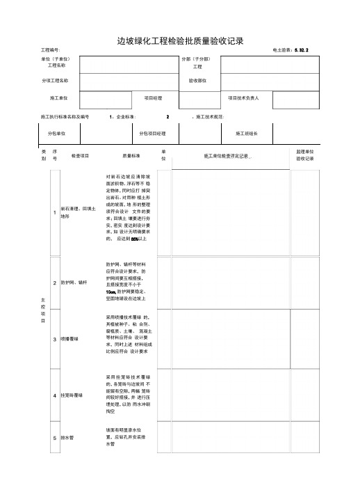 5.32.2边坡绿化工程检验批质量验收记录