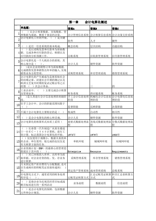 会计电算化 理论常考题库