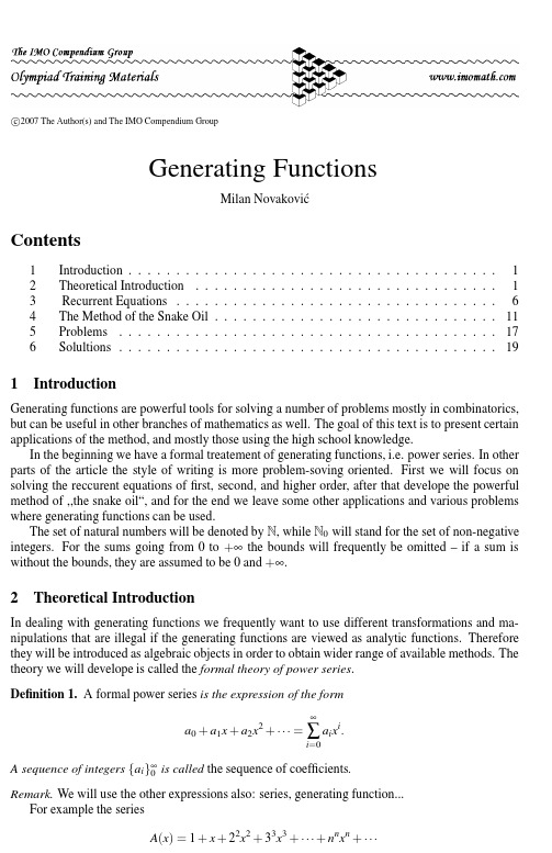 Generating Functions