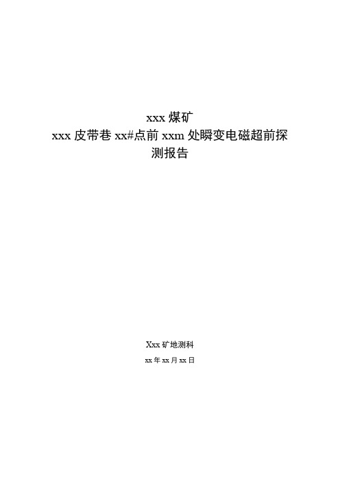 8瞬变电磁超前探测成果报告