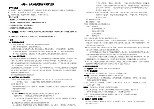 高三政治选修专题一各具特色的国家和国际组织