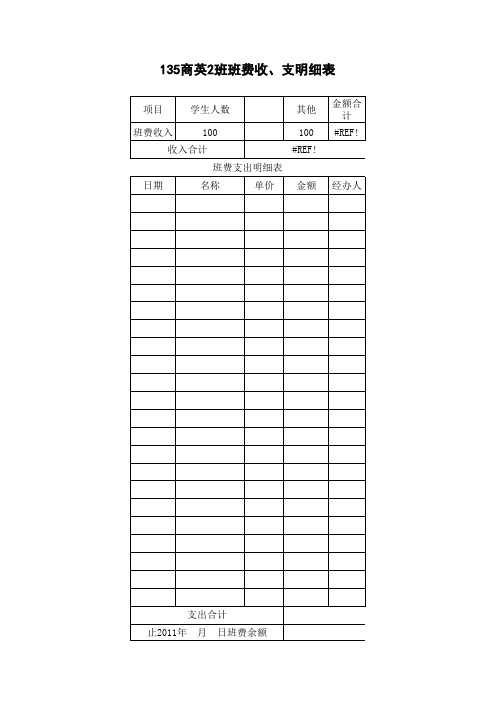 班费收支明细表