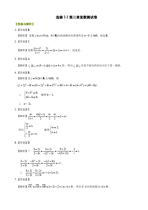 4、选修2-2 第三章 复数测试卷(教师版)