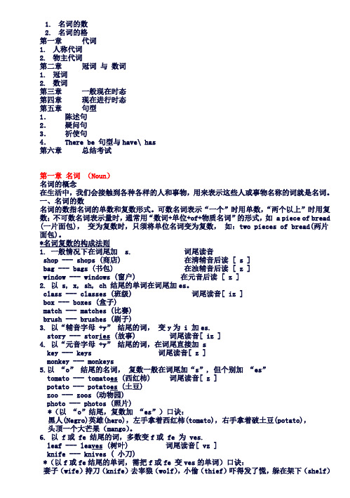 小学四年级英语语法题目加语法