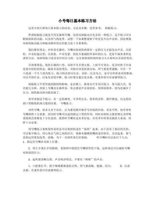 小号每日基本练习方法