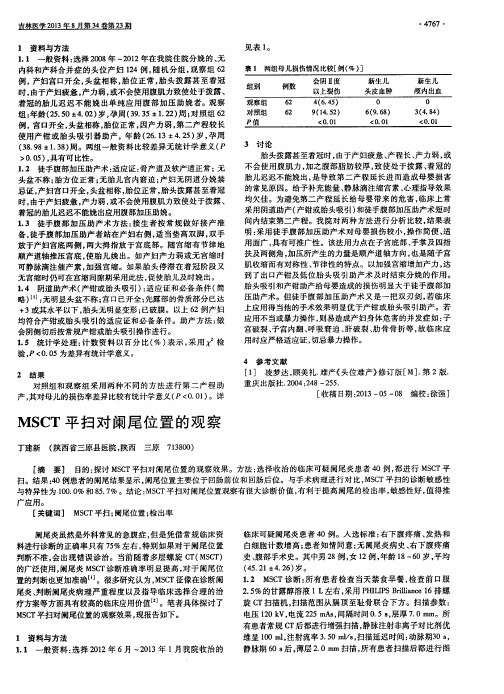 MSCT平扫对阑尾位置的观察