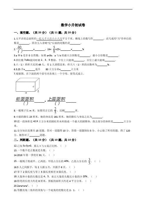 山东省德州市数学小升初试卷