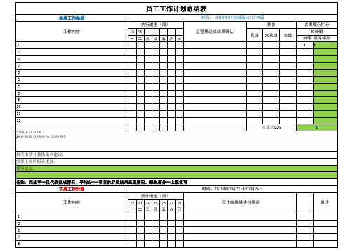 周计划模板