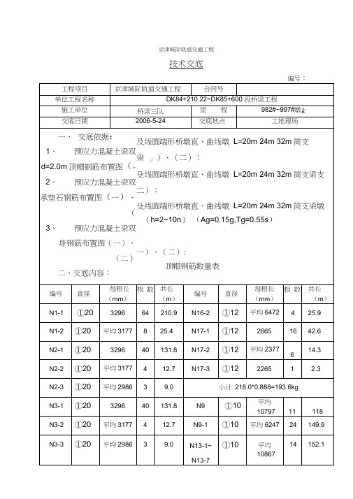 桥墩墩身钢筋技术交底