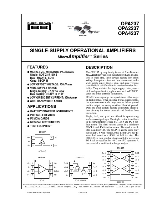 OPA237NA中文资料