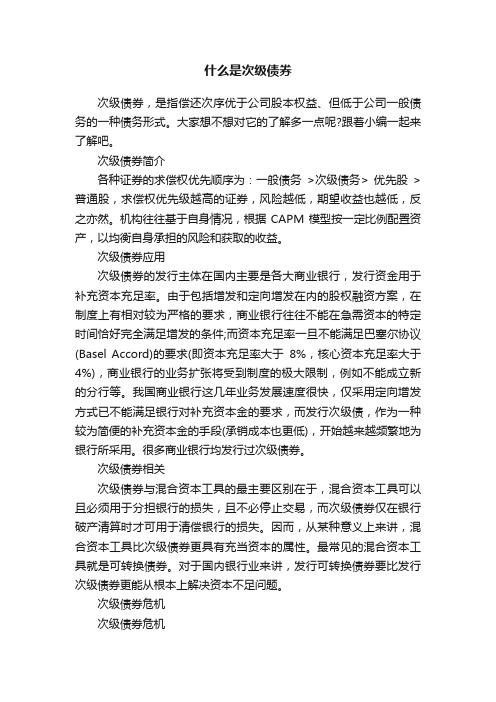 什么是次级债券