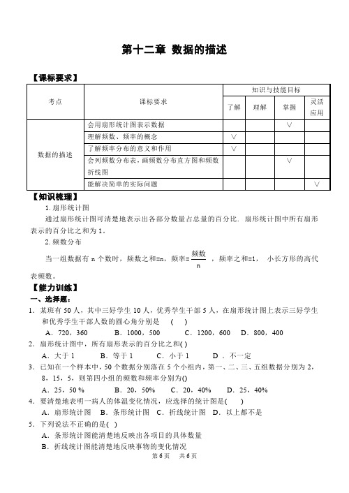 中考复习数学 第十二章 数据的描述(含答案)