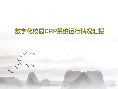 数字化校园CRP系统运行情况汇报共20页