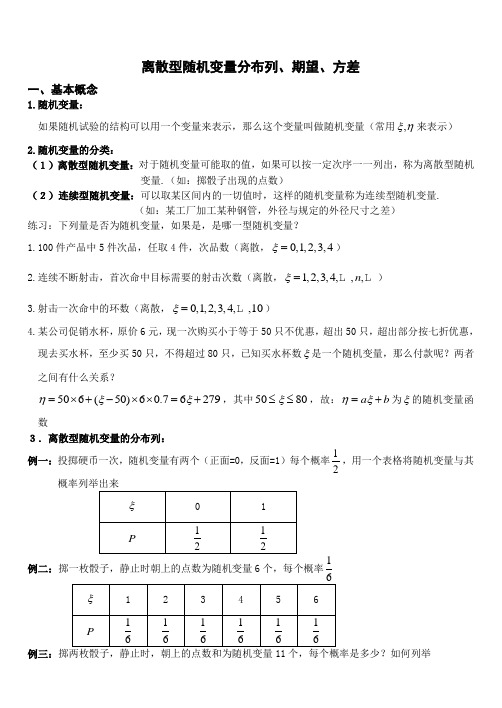 12离散型随机变量的分布列、期望、方差