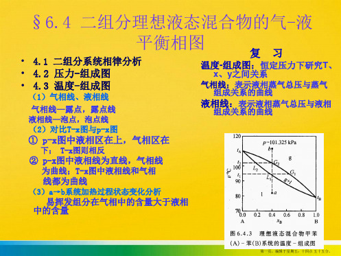 二组分理想液态混合物的气液平衡相图PPT