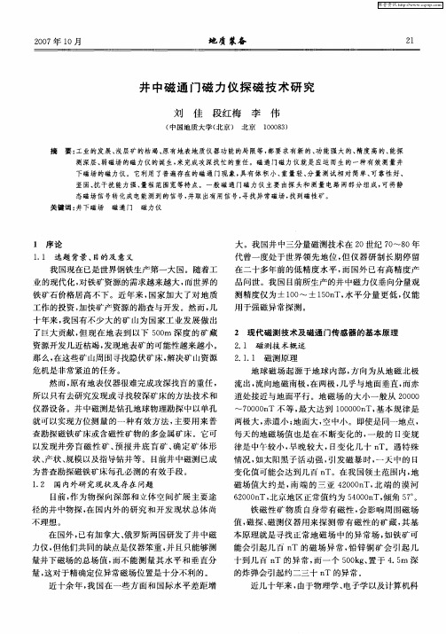 井中磁通门磁力仪探磁技术研究