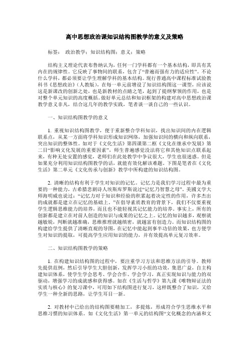 高中思想政治课知识结构图教学的意义及策略