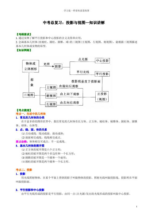 中考总复习：投影与视图--知识讲解