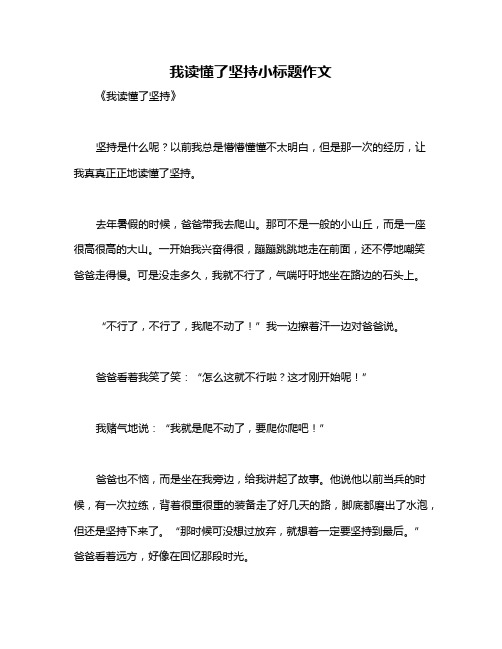 我读懂了坚持小标题作文