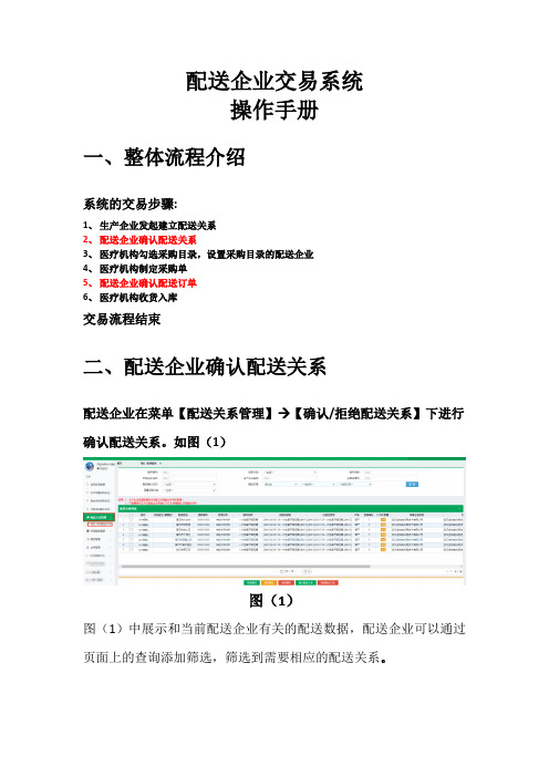 药械采购平台配送企业交易手册