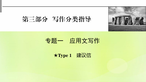 高考英语一轮第3部分写作分类指导专题1应用文写作Type1建议信