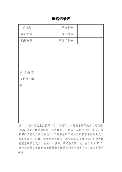 支部谈话记录表