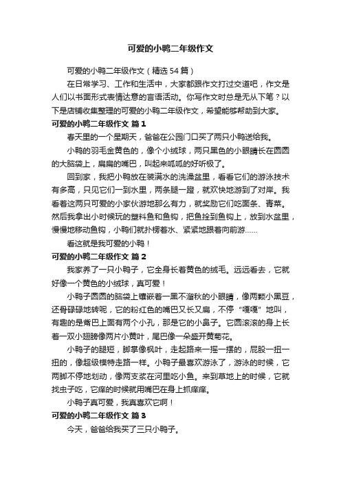 可爱的小鸭二年级作文