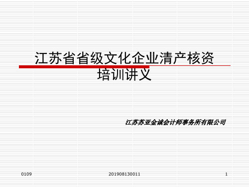 江苏省省级文化企业清产核资培训讲义-68页PPT资料