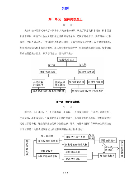 八年级道德与法治下册 第一单元 坚持宪法至上 第一课 维护宪法权威 第1框 公民权利的保障书(第1课