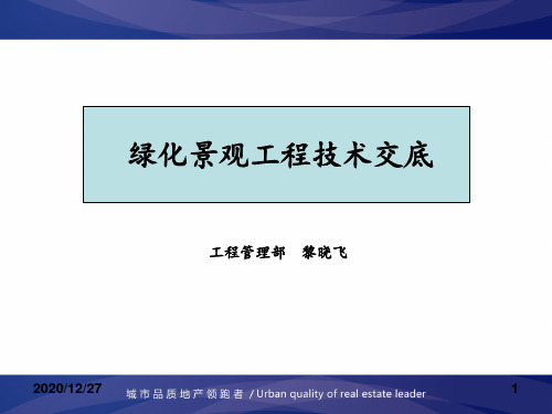 绿化景观工程技术交底 ppt课件