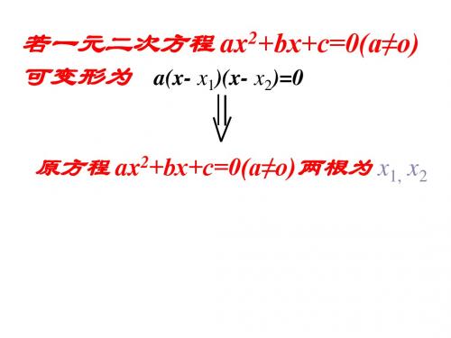 一元二次方程根与系数的关系