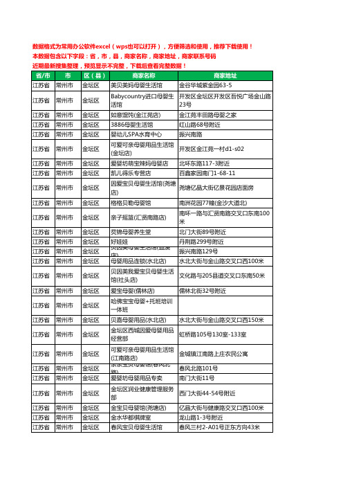 2020新版江苏省常州市金坛区月子服务工商企业公司商家名录名单黄页联系号码地址大全60家