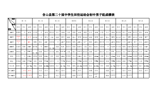 2010 380号附件二十届运动会成绩