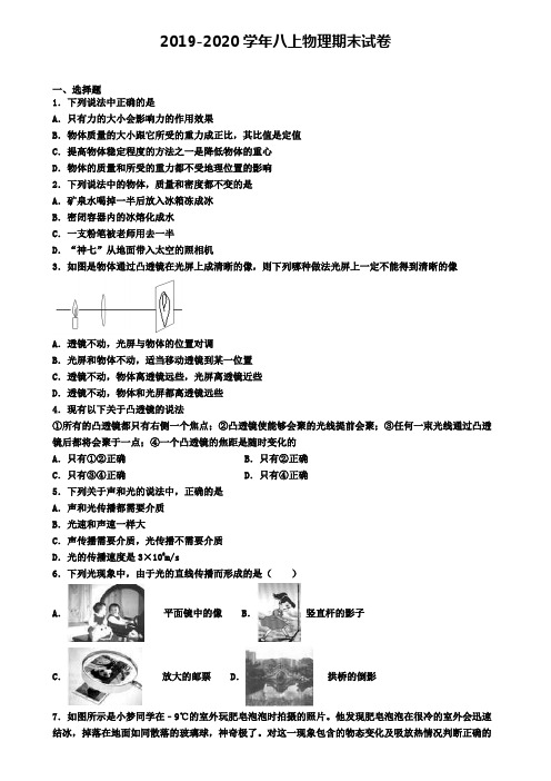 2021届杭州市初二(上)物理期末检测模拟试题┃附3套期末试卷┃