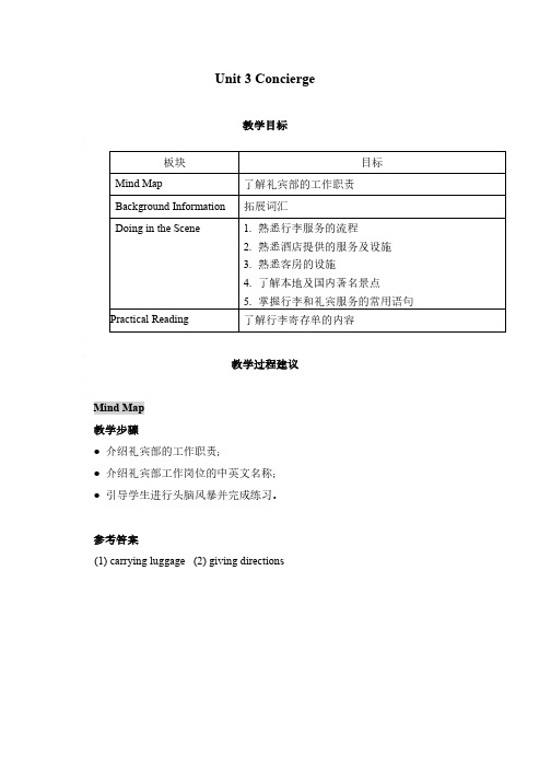 外研社酒店英语使用手册 Unit 3 