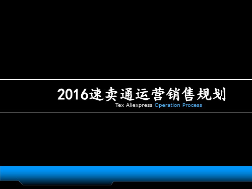 2016速卖通跨境电商销售运营推广营销规划