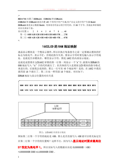 lcd1602指令解读及基本程序