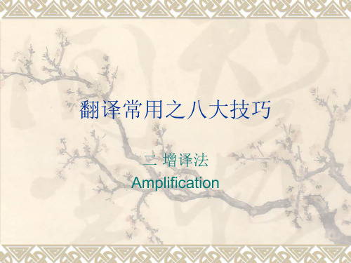 翻译常用之八大技amplification