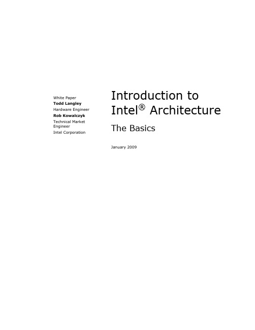 Introduction to Intel Architecture