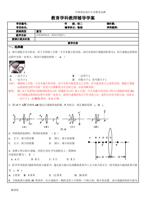 初中物理光学专题讲义-师-3