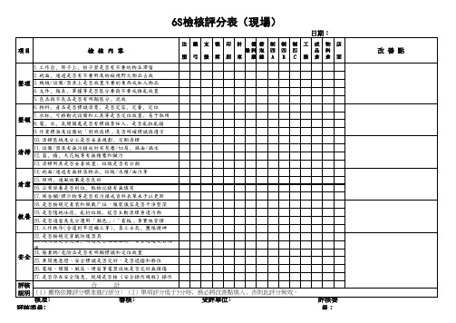 6S检查记录表