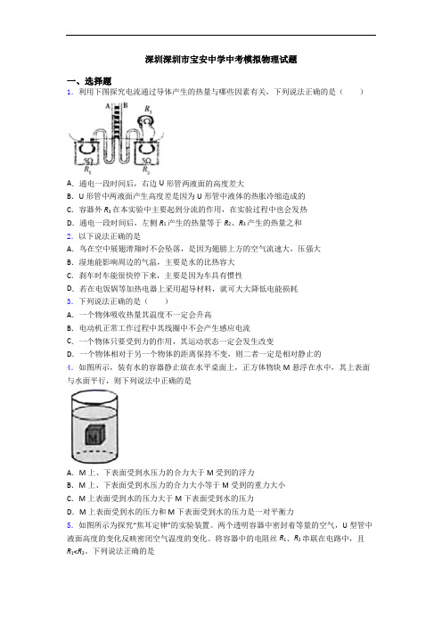 深圳深圳市宝安中学中考模拟物理试题