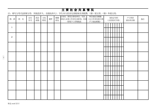 政治考核调查线索表