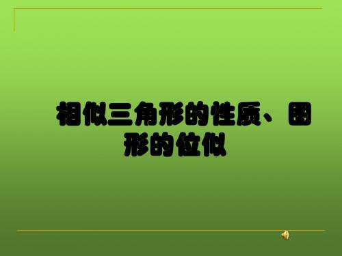 中考复习：相似三角形的性质、图形的位似(共17张PPT)