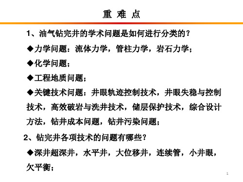 钻井完井技术考试复习知识点.pptx