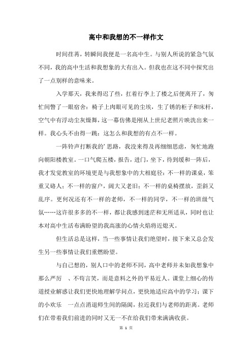 高中和我想的不一样作文