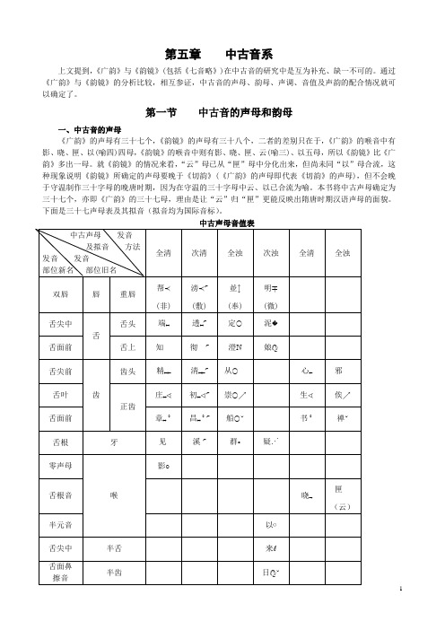 第五章    中古音系