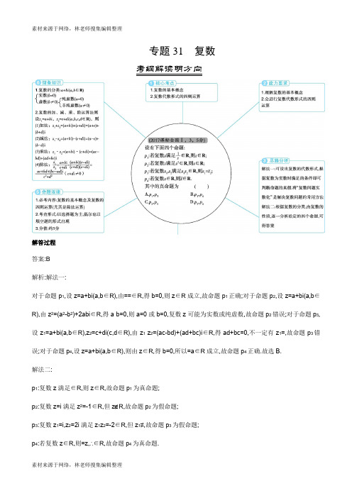 三年高考(2016-2018)数学(理)试题分项版解析——专题31 复数(解析版)