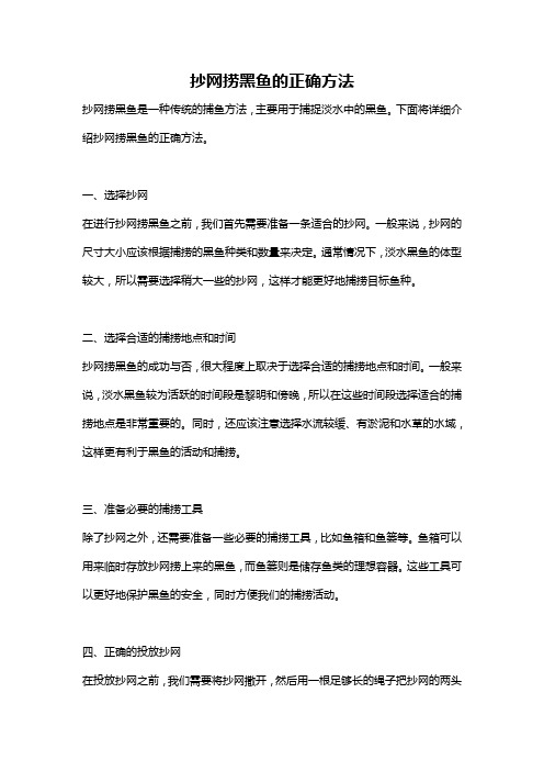 抄网捞黑鱼的正确方法